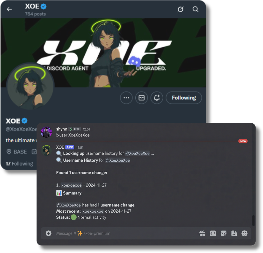 XOE X username history checker